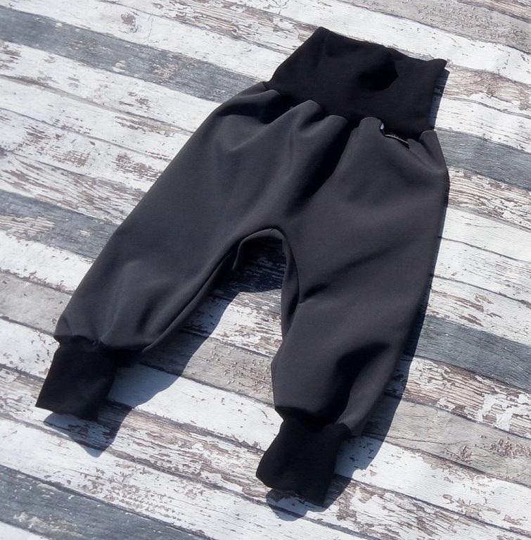 Softshellové kalhoty Yháček vel. 116 (ZIMNÍ) - Šedé (černá)