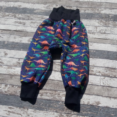 Softshellové kalhoty Yháček vel. 92 (ZIMNÍ) - Barevní dinosauři na navy