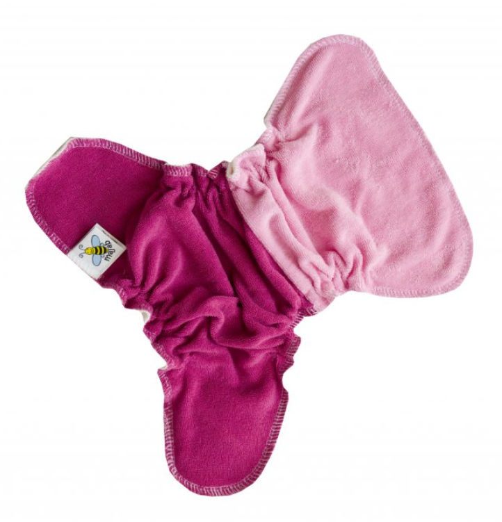 Novorozenecká kalhotková plena na snappi Majab - DUO Růžová/ostružinová