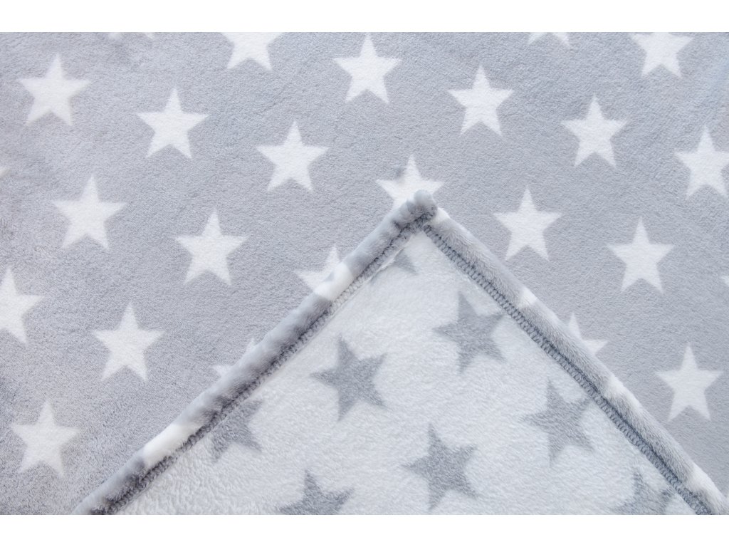 Dětská deka Majab 70 x 100 cm - Hvězdy šedé