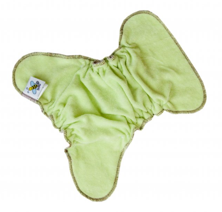 Novorozenecká kalhotková plena na snappi Majab - Světle zelená (hnědá)