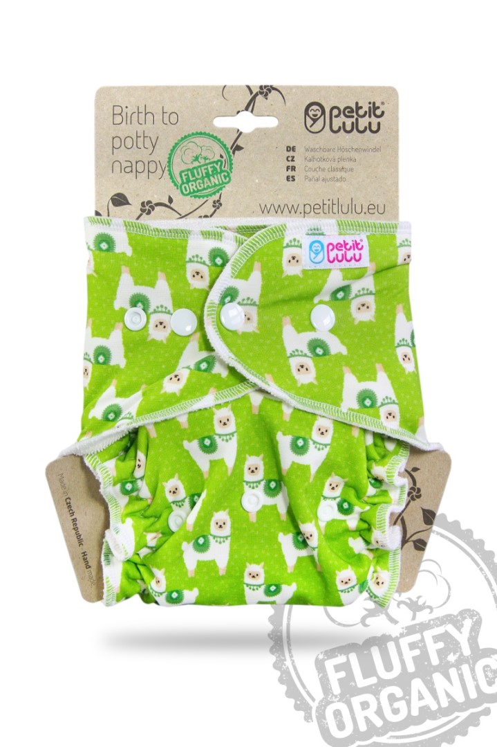 Kalhotková plena Fluffy Organic Petit Lulu PAT - Lamy na pastvě