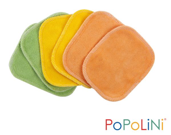 Kosmetické odličovací tampony  Popolini - sada 6 ks (100% biobavlna) BAREVNÉ