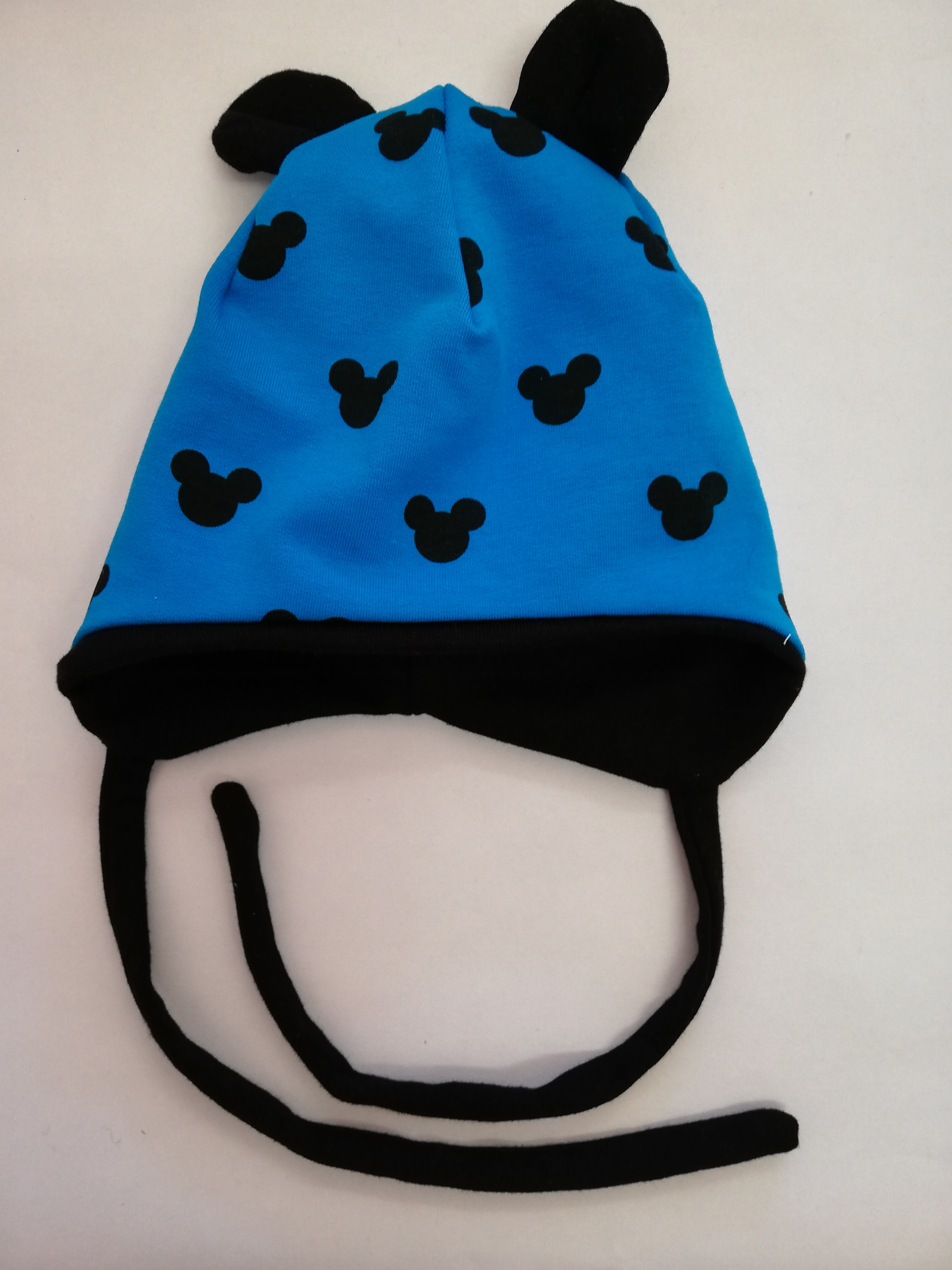 Dětská čepice Yetty vel. 2 XS (39 - 41 cm) - Mickey modrá (zavazovací)