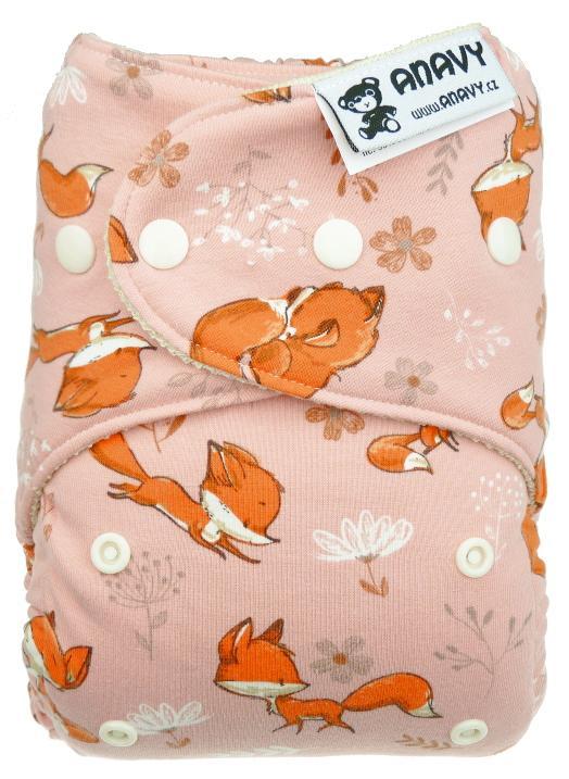 Vlněné svrchní kalhotky Anavy PAT - Lišky (růžová)