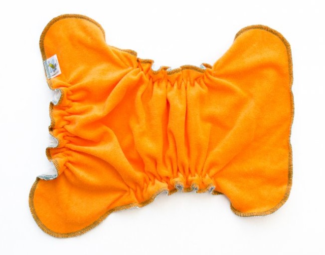 Novorozenecká kalhotková plena na snappi Majab - Oranžová (černá)