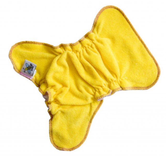 Novorozenecká kalhotková plena na snappi Majab - Žlutá (zelená)