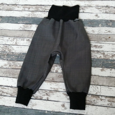 Softshellové kalhoty Yháček vel. 74 (JARNÍ/PODZIMNÍ) - Šedé (černá)