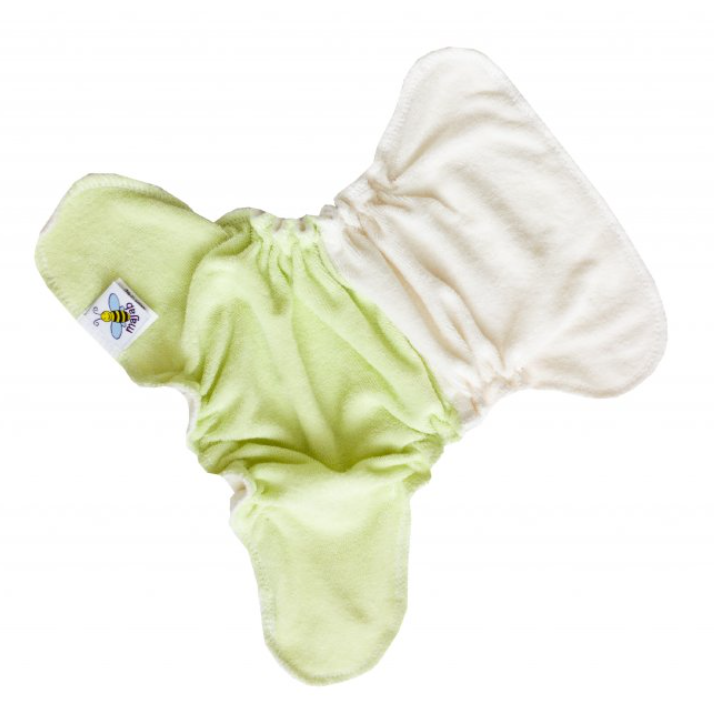 Novorozenecká kalhotková plena na snappi Majab - DUO Smetanová/světle zelená