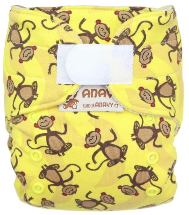 Novorozenecké vlněné svrchní kalhotky Anavy SZ - Opice (žlutá)