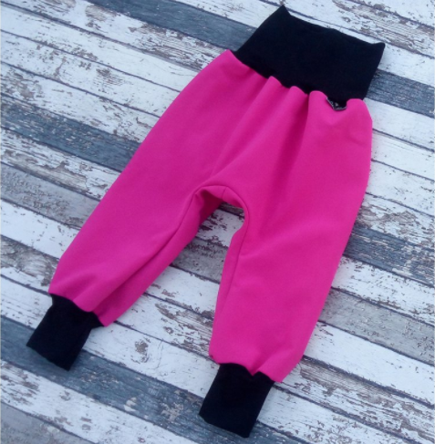 Softshellové kalhoty Yháček vel. 104 (ZIMNÍ) - Růžová (černá)