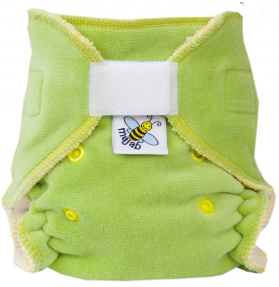 Noční novorozenecká kalhotková plena Majab SZ - Zelená (žlutá)