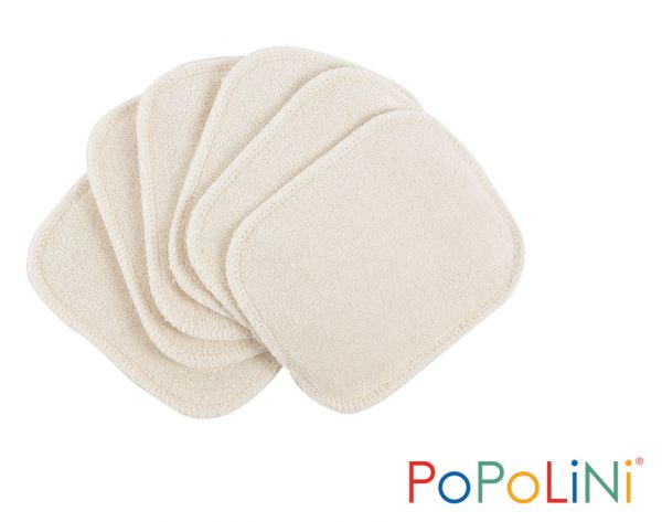 Kosmetické odličovací tampony  Popolini - sada 6 ks (100% biobavlna) PŘÍRODNÍ