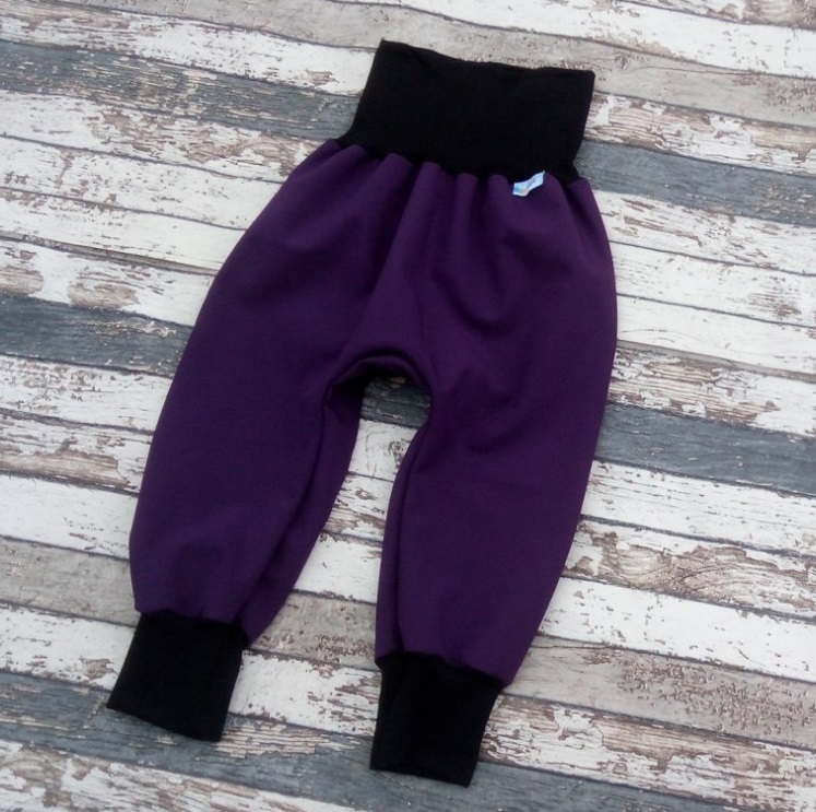 Softshellové kalhoty Yháček vel. 92 (ZIMNÍ) - Fialové (černá)