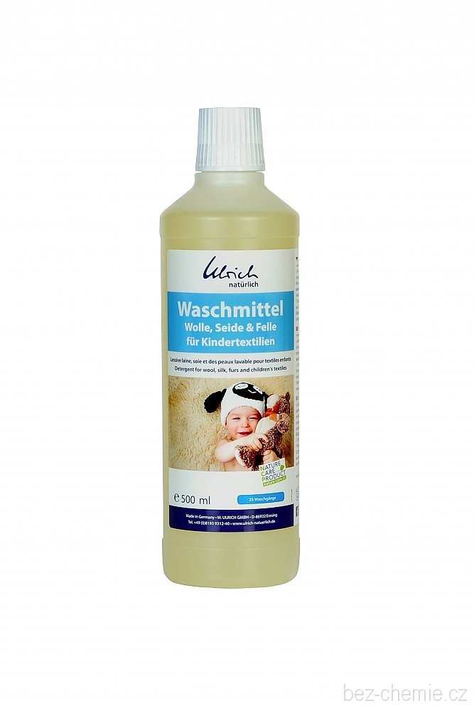 Prací gel na vlnu, hedvábí a kůži pro děti (bez lanolinu) - 500 ml